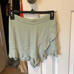 Sage green mini skirt